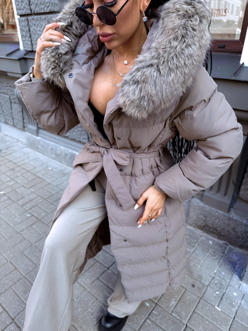 Long coat "CLIMATE ZONE" FC7529 - cappuccino